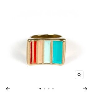 Vibrant Multicolor Gold Band Ring